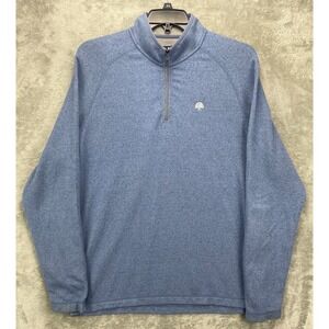 Johnnie-O Men's 1/4 Zip‎ Pullover Sweater XL Blue Long Sleeve Polyester Blend